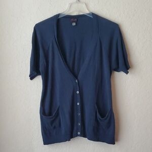 Torrid sz 2 Short Sleve Navy Blue V-Neck Cardigan Sweater